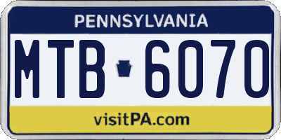 PA license plate MTB6070