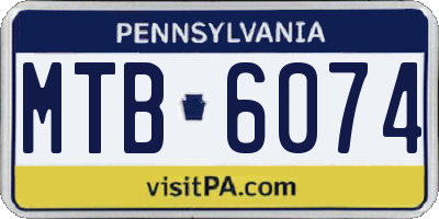 PA license plate MTB6074