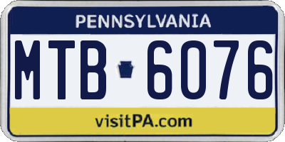 PA license plate MTB6076