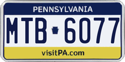PA license plate MTB6077