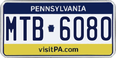 PA license plate MTB6080