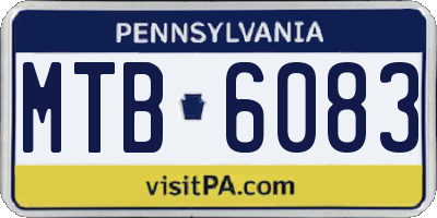PA license plate MTB6083
