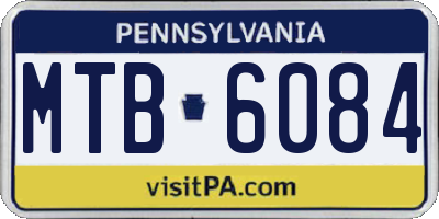 PA license plate MTB6084