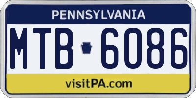 PA license plate MTB6086