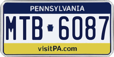 PA license plate MTB6087