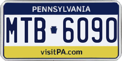 PA license plate MTB6090