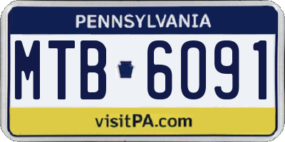 PA license plate MTB6091