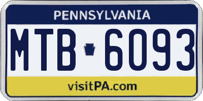 PA license plate MTB6093