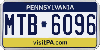 PA license plate MTB6096