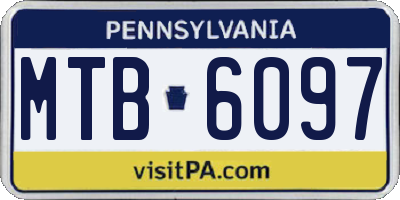 PA license plate MTB6097
