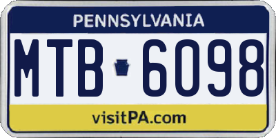 PA license plate MTB6098