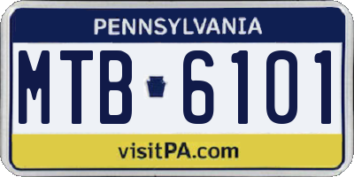 PA license plate MTB6101