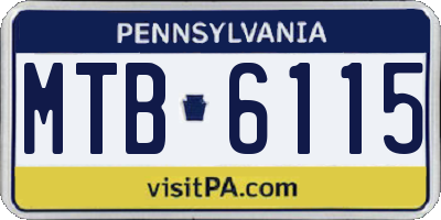 PA license plate MTB6115