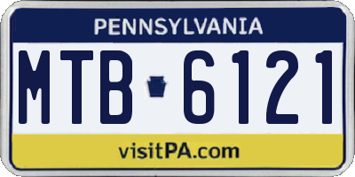 PA license plate MTB6121