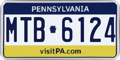 PA license plate MTB6124