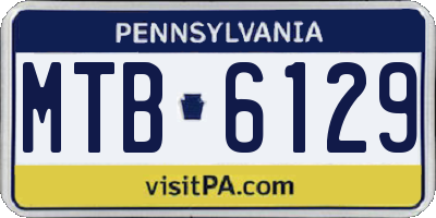 PA license plate MTB6129