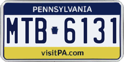 PA license plate MTB6131