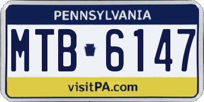 PA license plate MTB6147