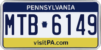 PA license plate MTB6149