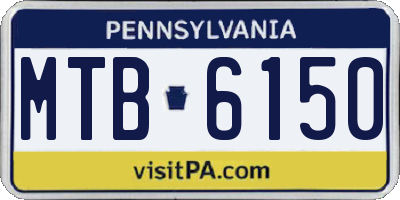 PA license plate MTB6150