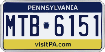 PA license plate MTB6151