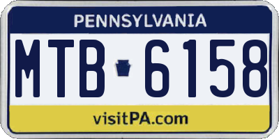 PA license plate MTB6158