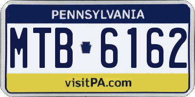 PA license plate MTB6162