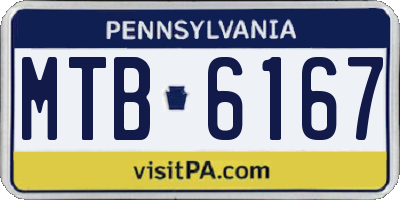 PA license plate MTB6167