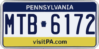 PA license plate MTB6172