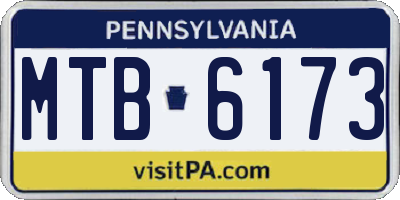 PA license plate MTB6173