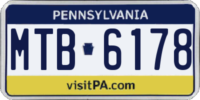 PA license plate MTB6178