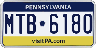 PA license plate MTB6180