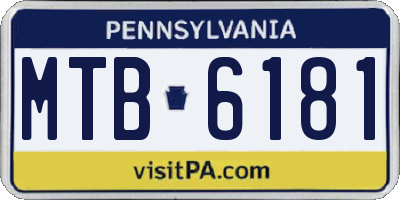 PA license plate MTB6181