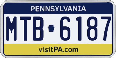 PA license plate MTB6187