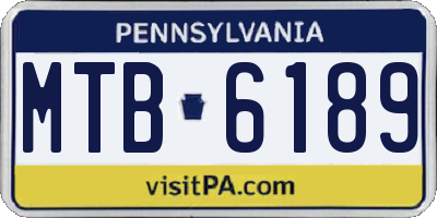 PA license plate MTB6189