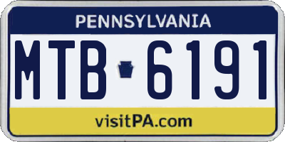 PA license plate MTB6191