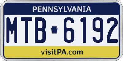 PA license plate MTB6192