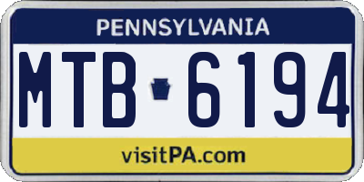 PA license plate MTB6194