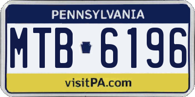 PA license plate MTB6196