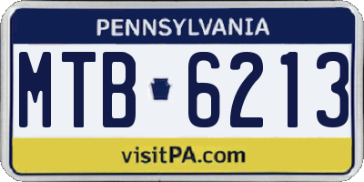 PA license plate MTB6213