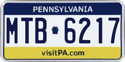 PA license plate MTB6217