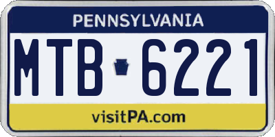 PA license plate MTB6221