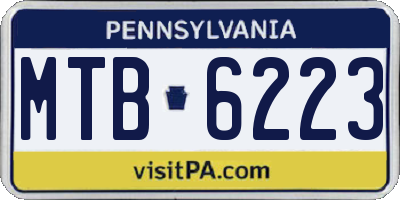 PA license plate MTB6223