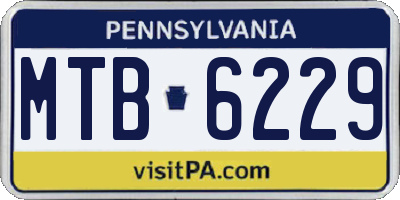 PA license plate MTB6229