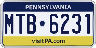 PA license plate MTB6231