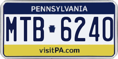 PA license plate MTB6240