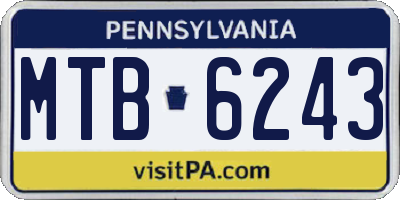 PA license plate MTB6243