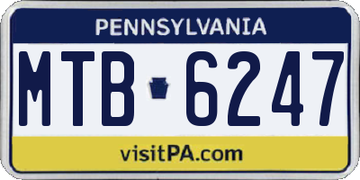 PA license plate MTB6247