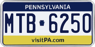 PA license plate MTB6250