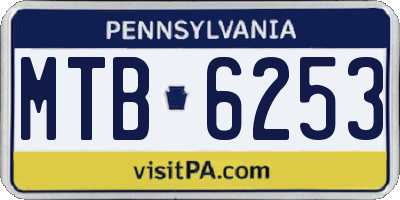 PA license plate MTB6253